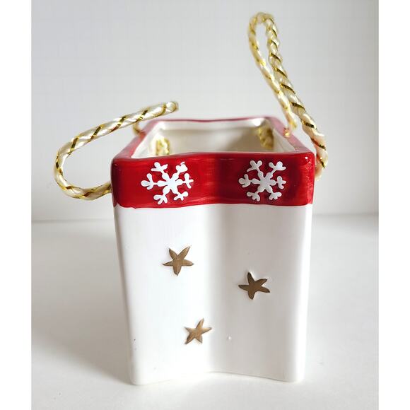 Christmas Holiday Ceramic Gift Shopping Bag Santa East West Distributing 4" - Picture 2 of 6